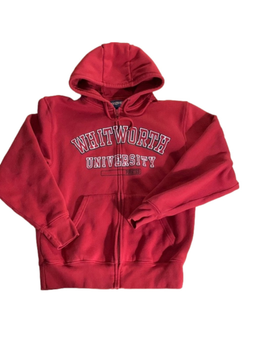 Whitworth University Red Zippered Hoodie Small